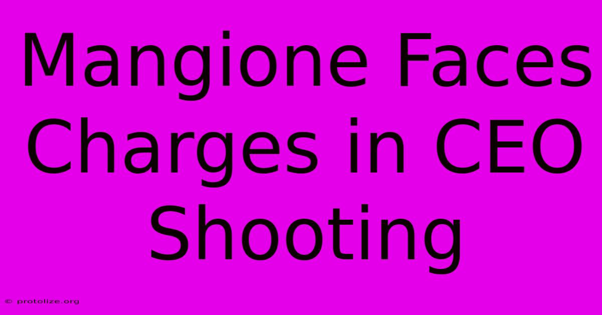 Mangione Faces Charges In CEO Shooting