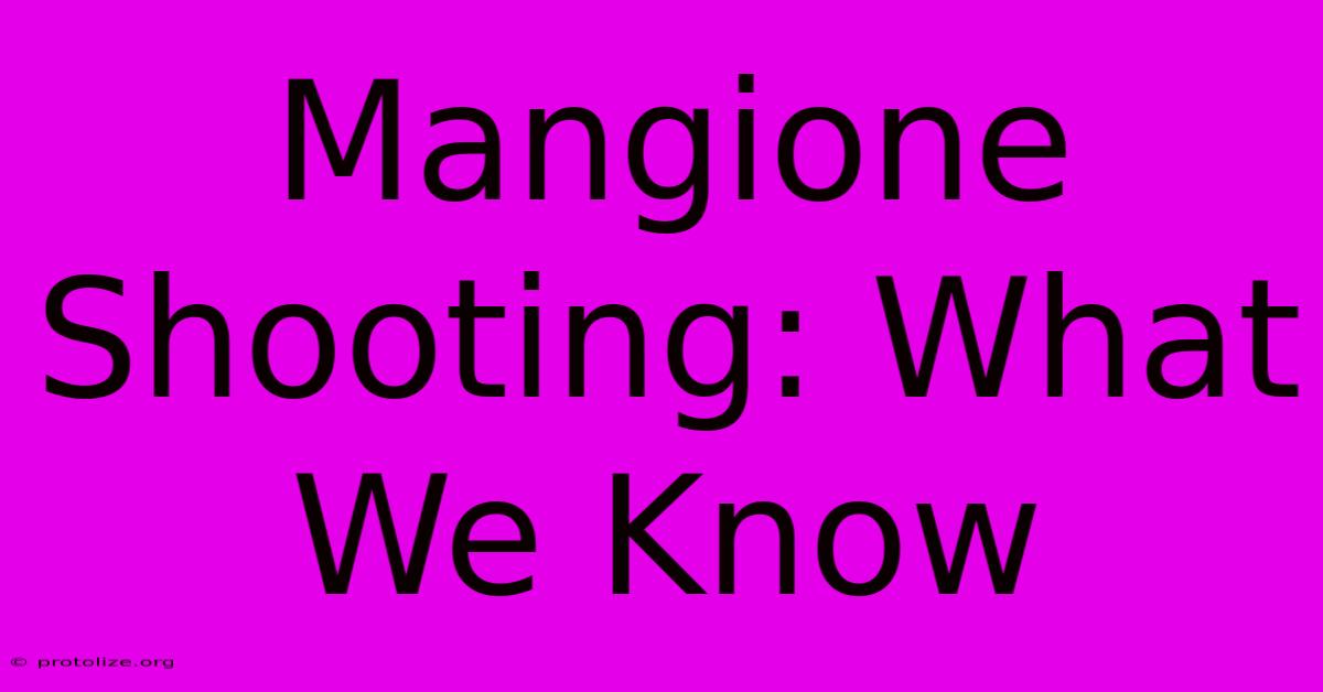 Mangione Shooting: What We Know