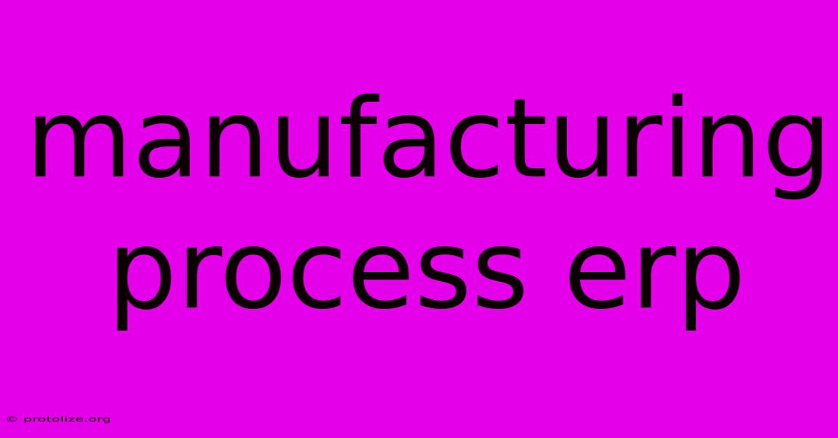 Manufacturing Process Erp