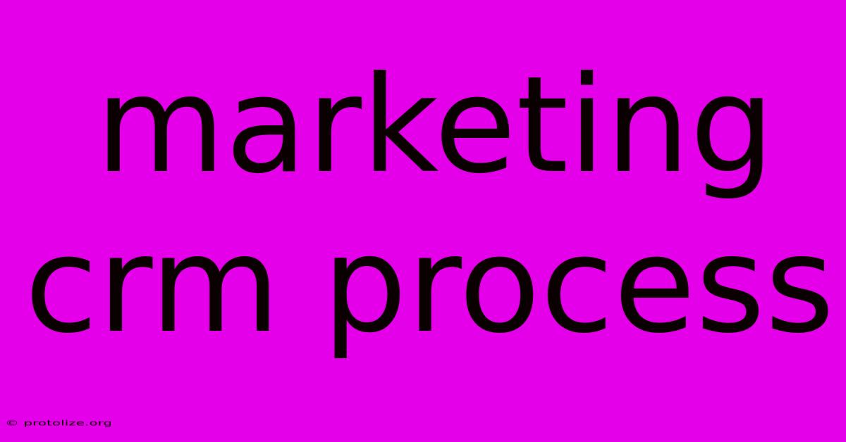 Marketing Crm Process