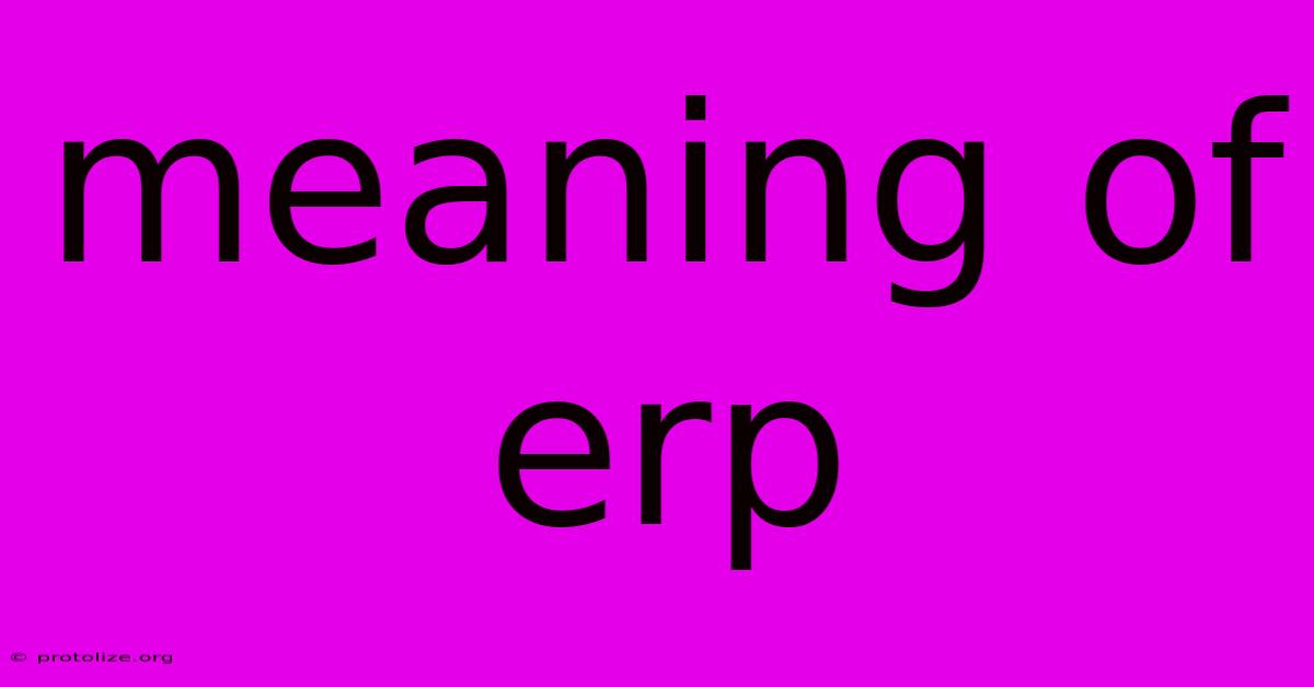 Meaning Of Erp Meaning Of Erp