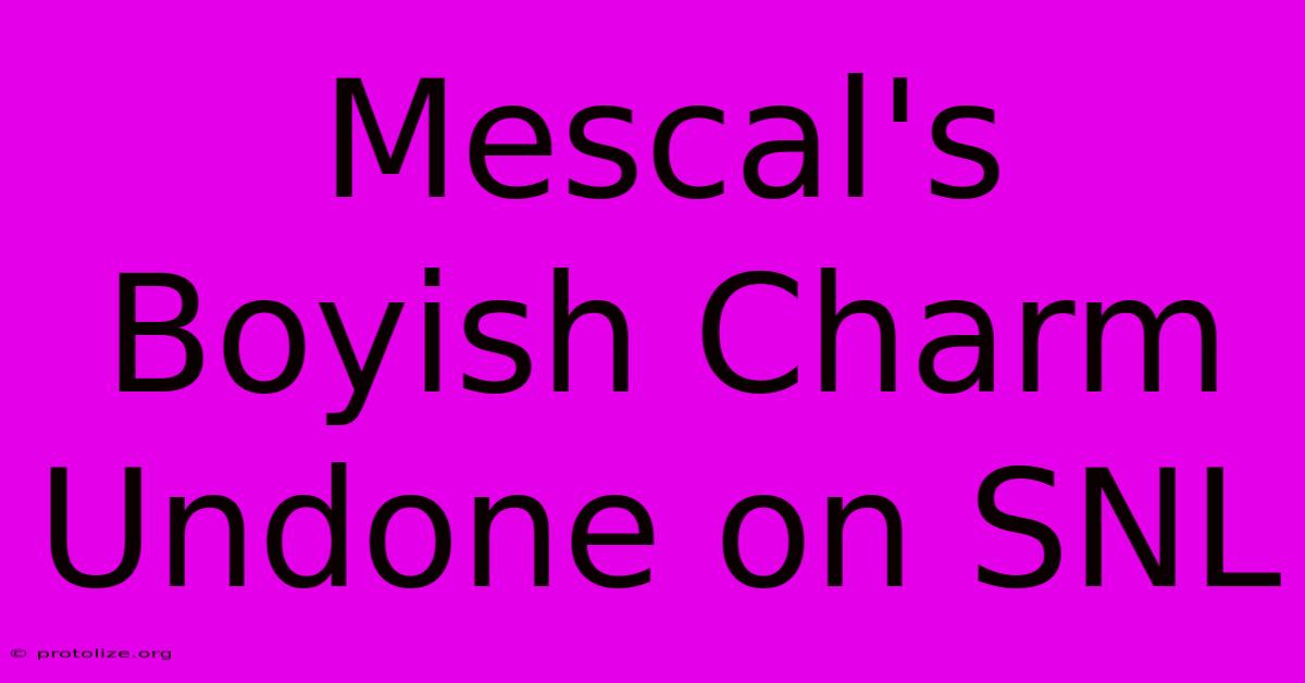 Mescal's Boyish Charm Undone On SNL Mescal's Boyish Charm Undone On SNL