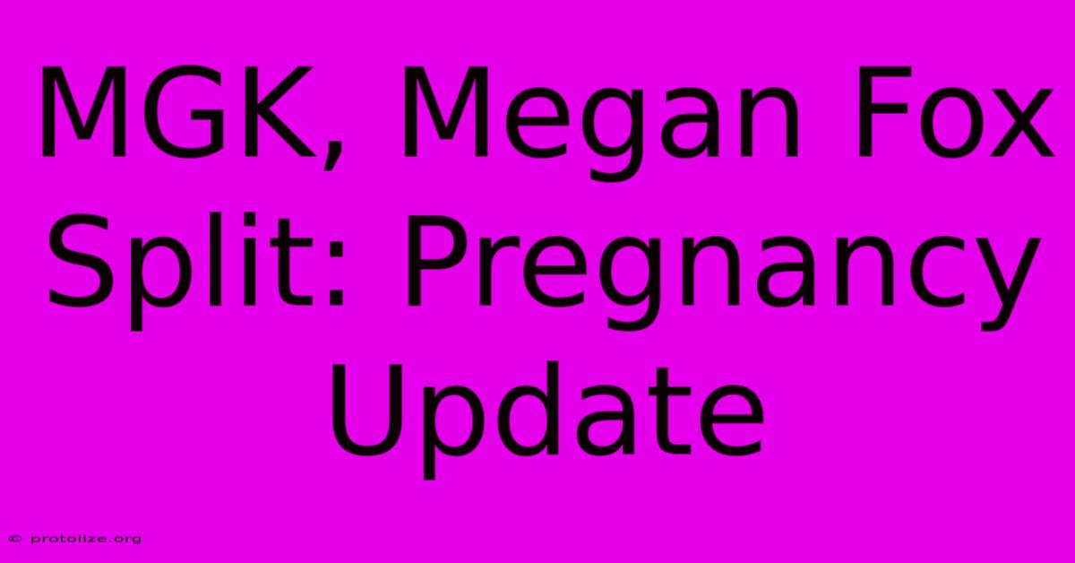MGK, Megan Fox Split: Pregnancy Update MGK, Megan Fox Split: Pregnancy Update