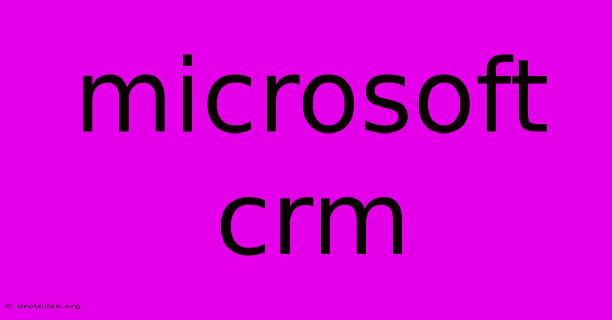 Microsoft Crm