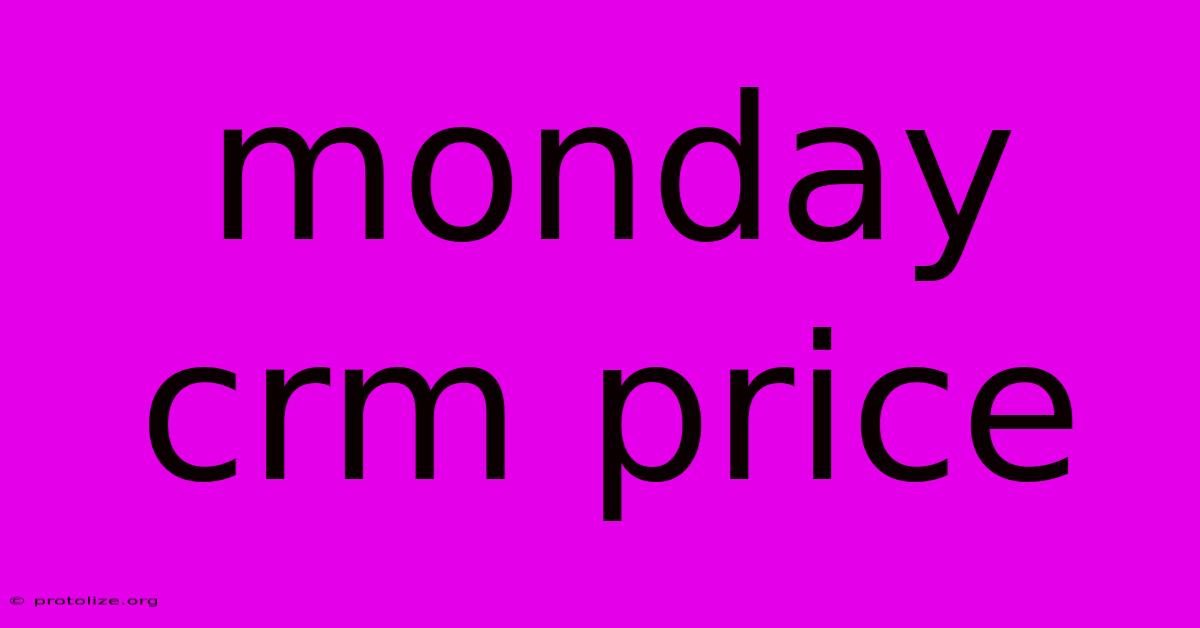 Monday Crm Price