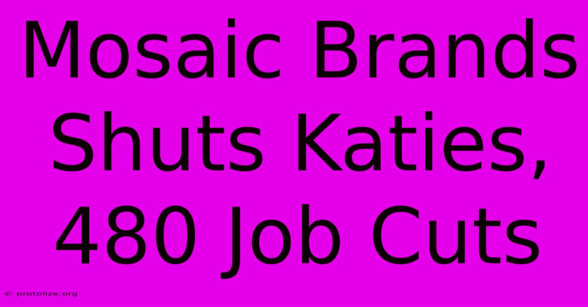 Mosaic Brands Shuts Katies, 480 Job Cuts