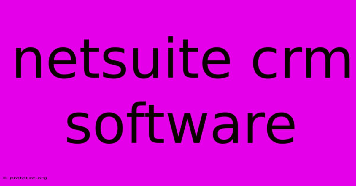 Netsuite Crm Software Netsuite Crm Software