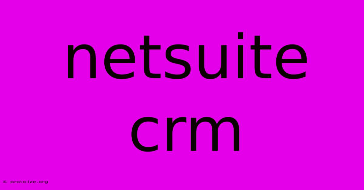 Netsuite Crm Netsuite Crm