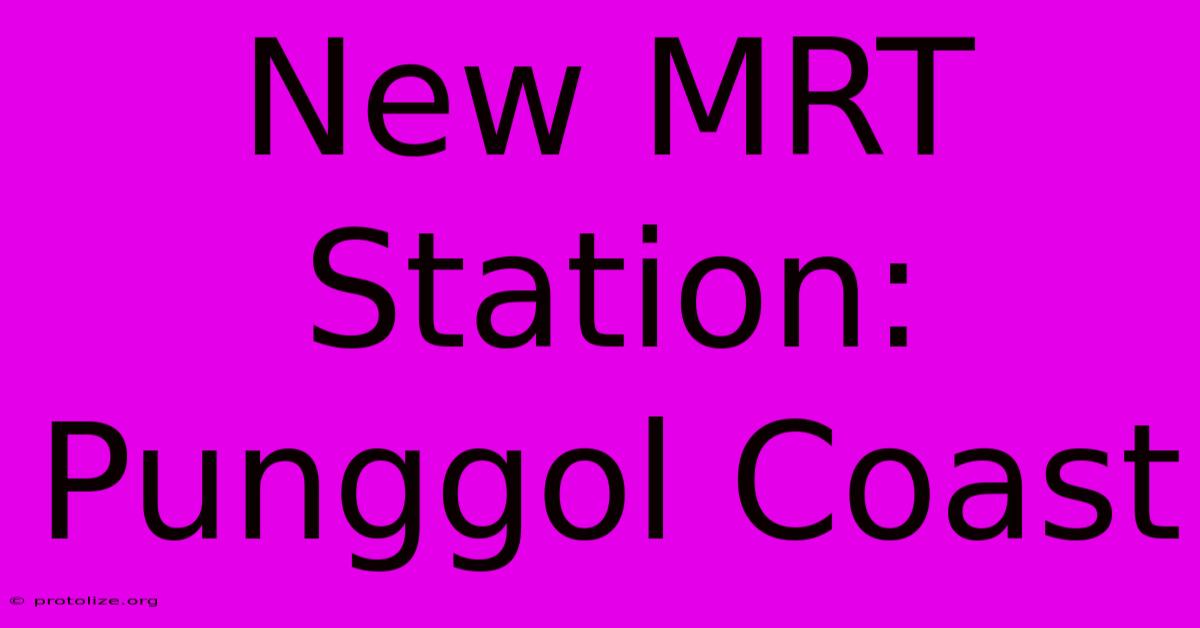 New MRT Station: Punggol Coast