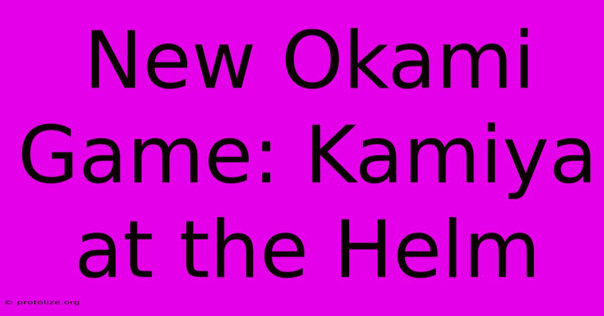 New Okami Game: Kamiya At The Helm New Okami Game: Kamiya At The Helm