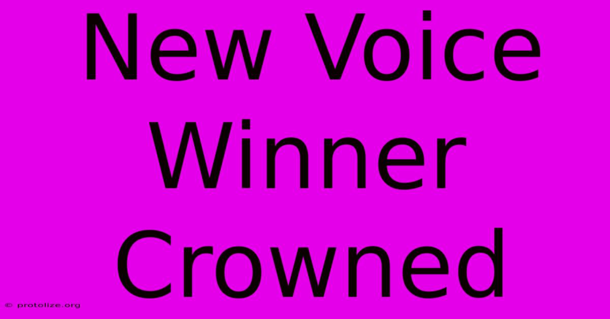 New Voice Winner Crowned New Voice Winner Crowned
