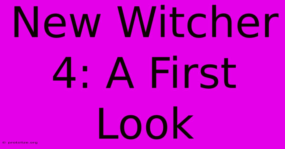 New Witcher 4: A First Look New Witcher 4: A First Look