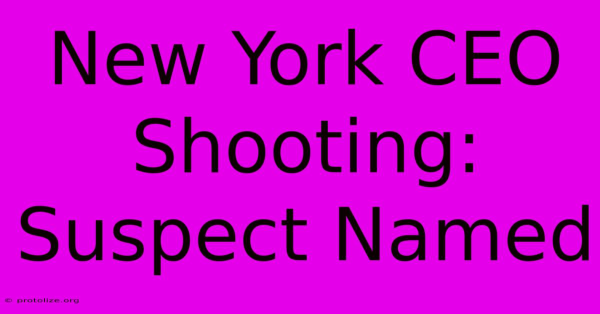 New York CEO Shooting: Suspect Named