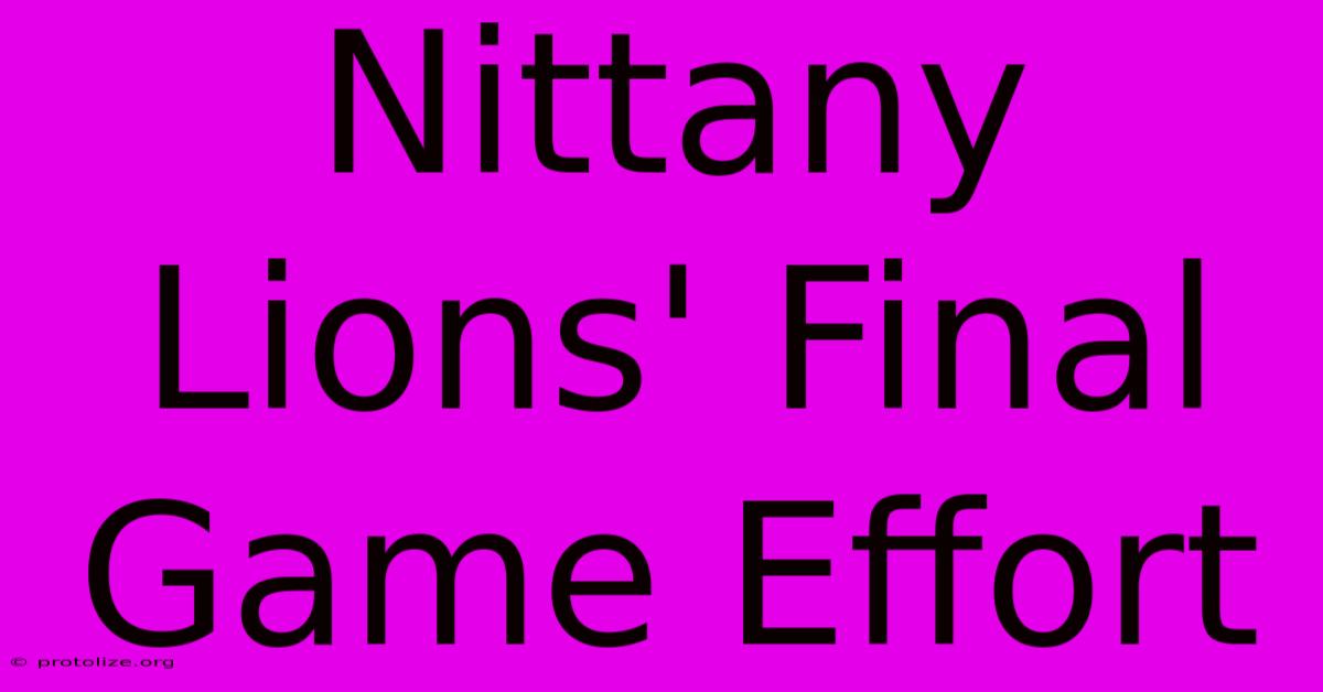 Nittany Lions' Final Game Effort Nittany Lions' Final Game Effort