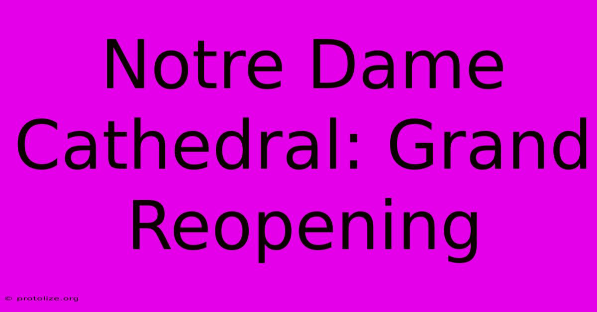 Notre Dame Cathedral: Grand Reopening Notre Dame Cathedral: Grand Reopening