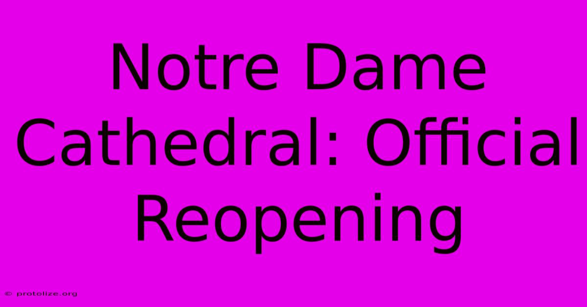 Notre Dame Cathedral: Official Reopening Notre Dame Cathedral: Official Reopening