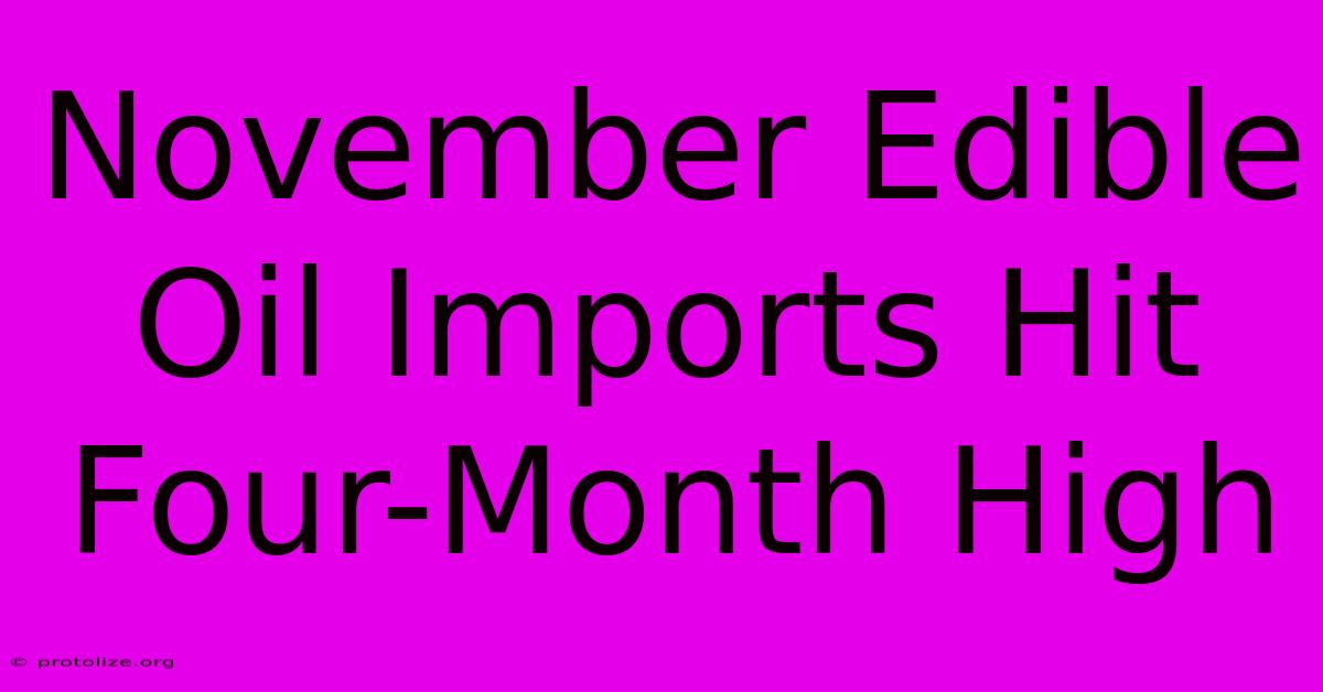 November Edible Oil Imports Hit Four-Month High