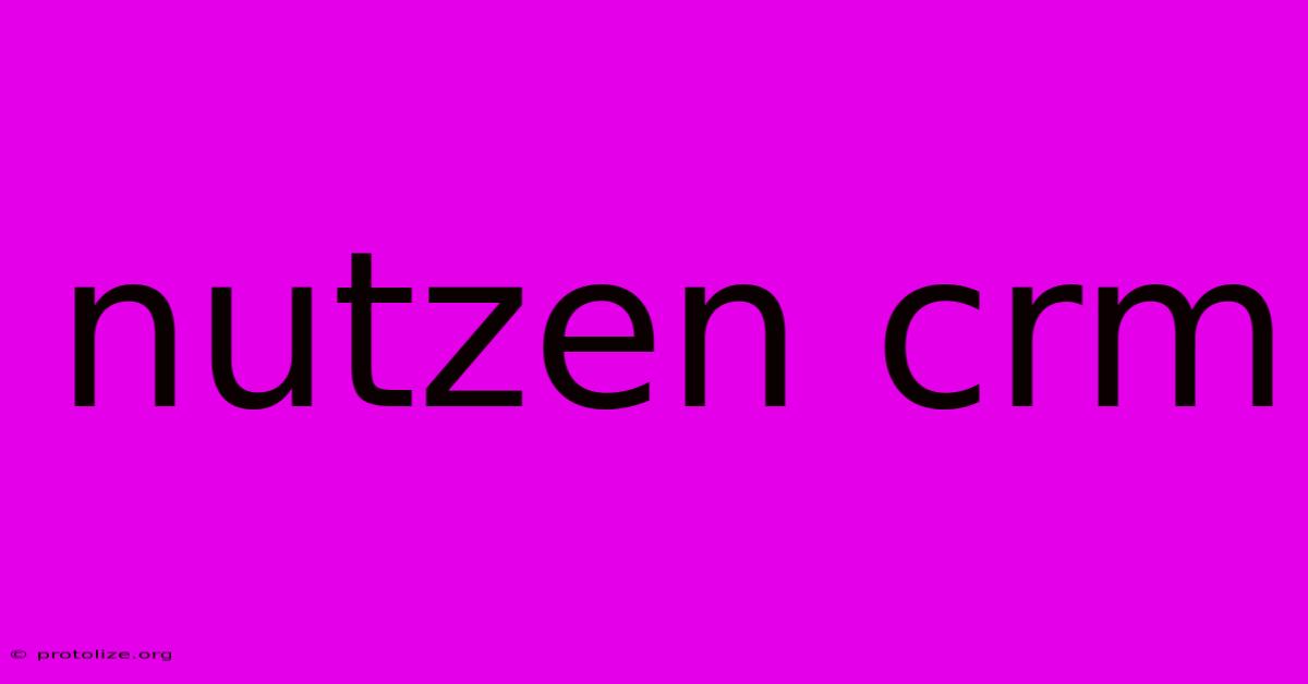 Nutzen Crm Nutzen Crm