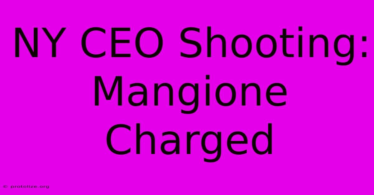 NY CEO Shooting: Mangione Charged