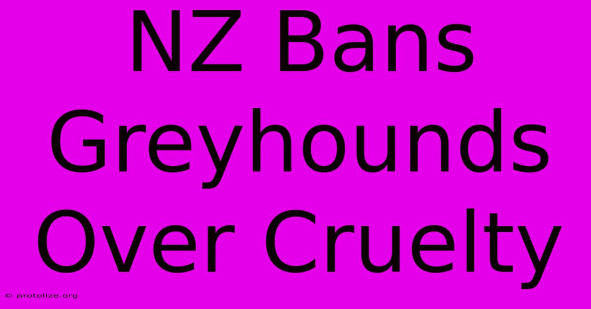 NZ Bans Greyhounds Over Cruelty