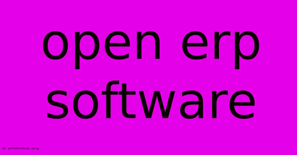 Open Erp Software Open Erp Software