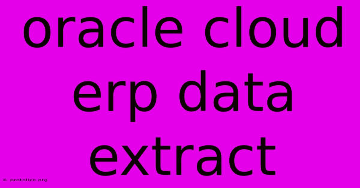 Oracle Cloud Erp Data Extract