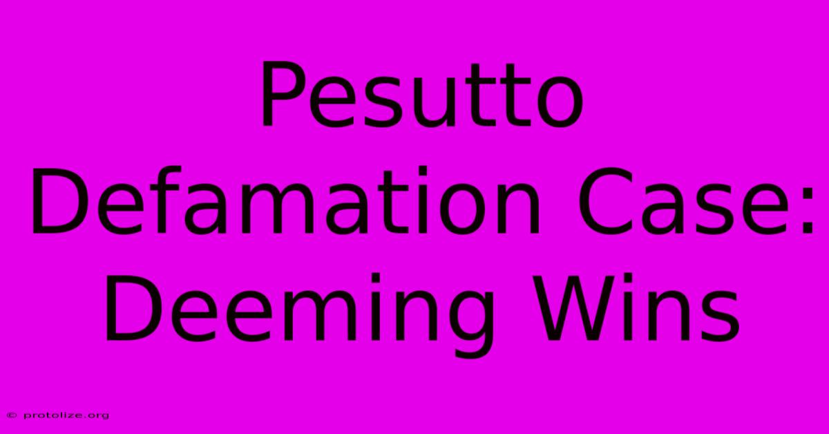 Pesutto Defamation Case: Deeming Wins Pesutto Defamation Case: Deeming Wins