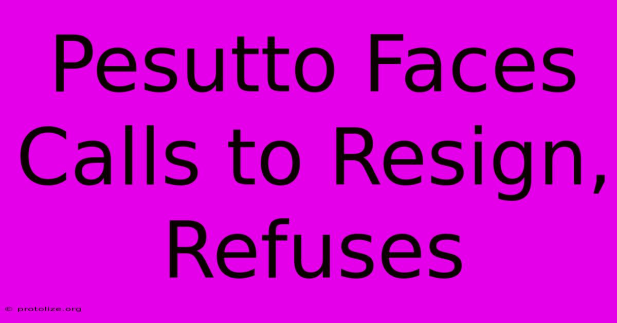 Pesutto Faces Calls To Resign, Refuses Pesutto Faces Calls To Resign, Refuses