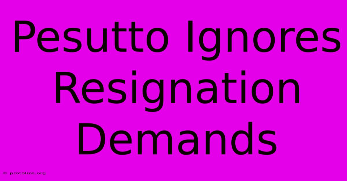 Pesutto Ignores Resignation Demands Pesutto Ignores Resignation Demands