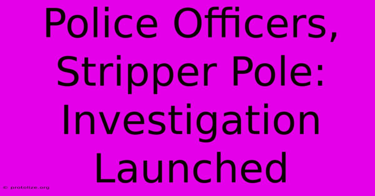 Police Officers, Stripper Pole: Investigation Launched Police Officers, Stripper Pole: Investigation Launched