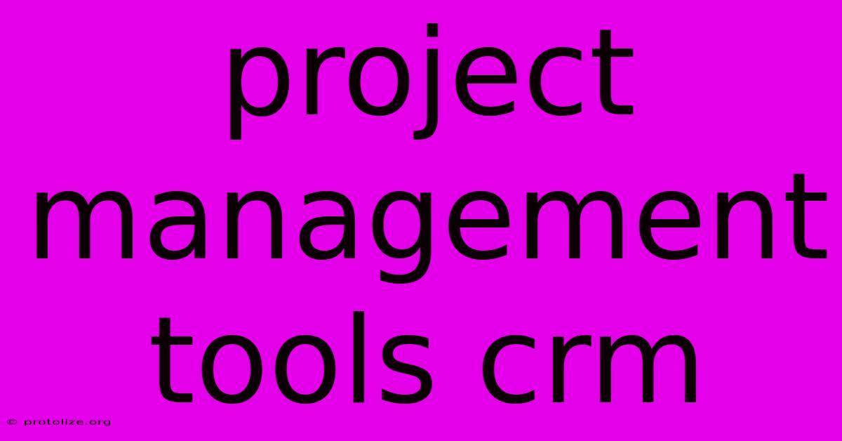 Project Management Tools Crm