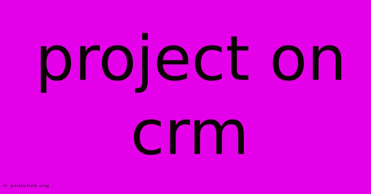 Project On Crm