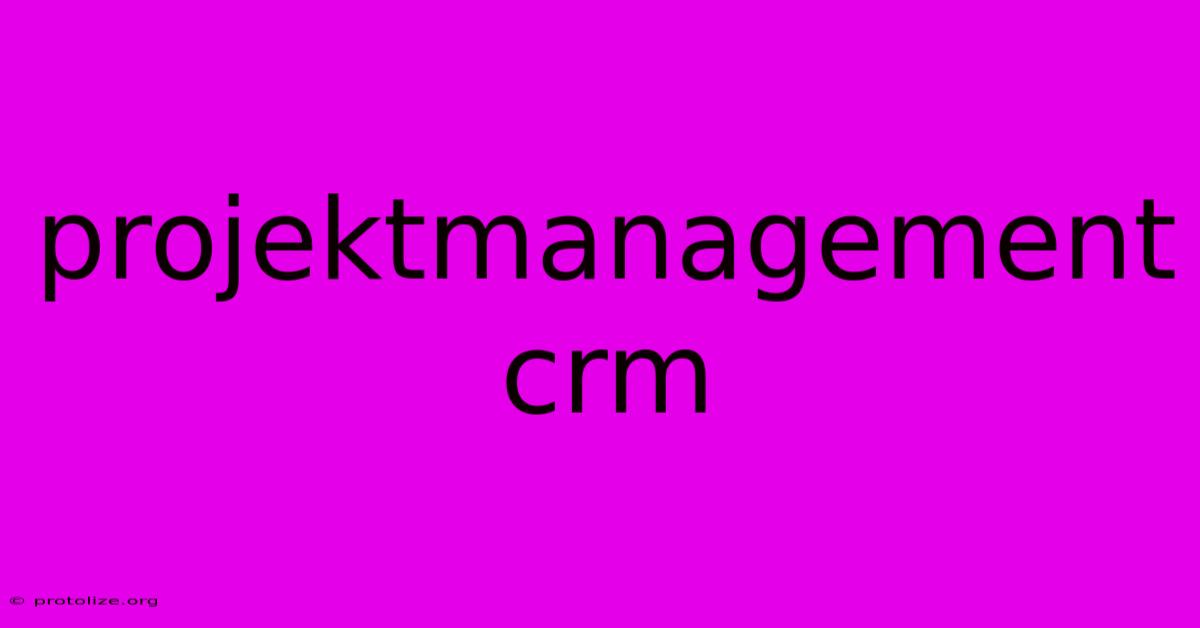 Projektmanagement Crm Projektmanagement Crm