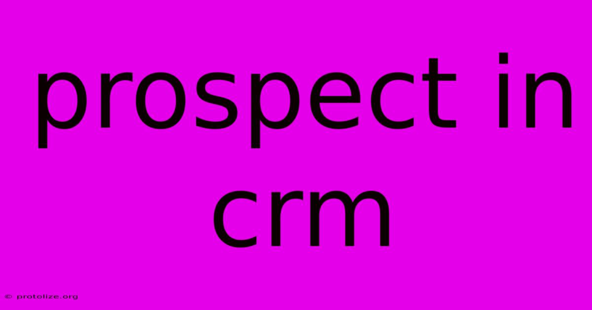 Prospect In Crm Prospect In Crm
