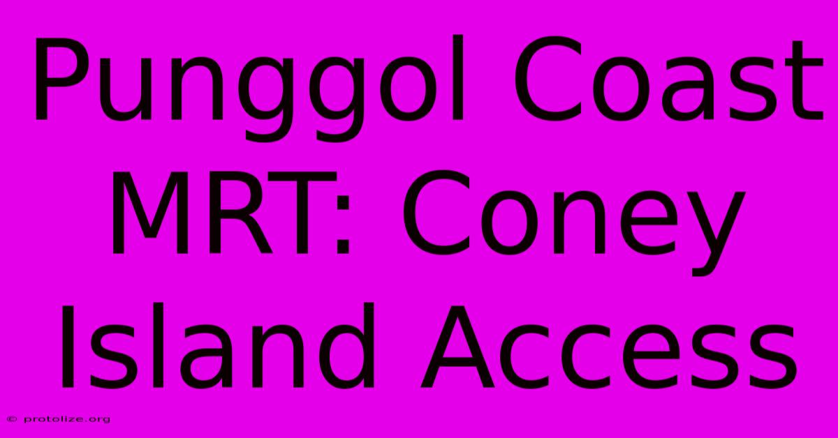 Punggol Coast MRT: Coney Island Access