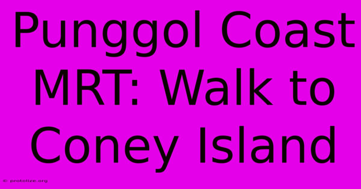 Punggol Coast MRT: Walk To Coney Island