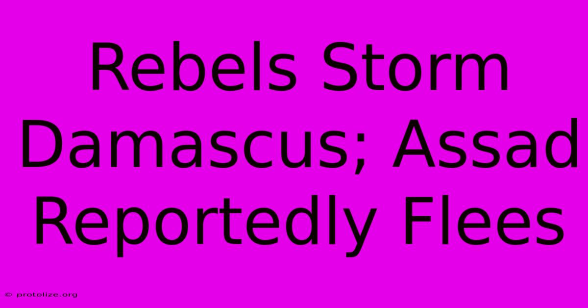Rebels Storm Damascus; Assad Reportedly Flees Rebels Storm Damascus; Assad Reportedly Flees