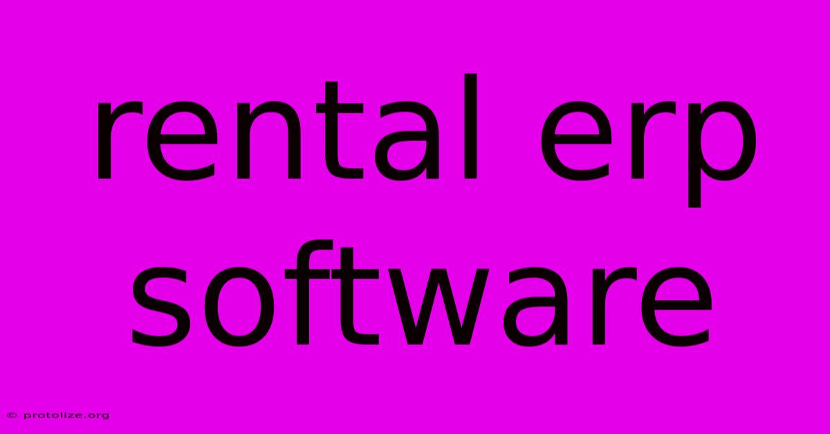 Rental Erp Software