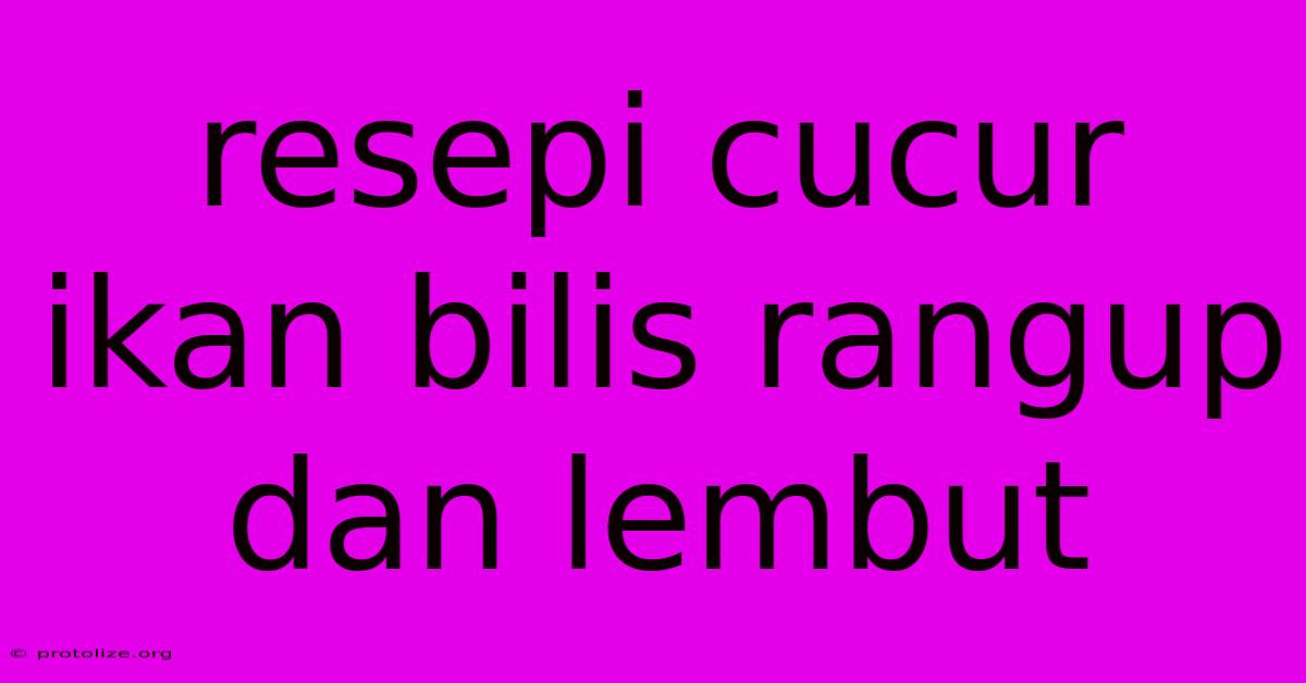 Resepi Cucur Ikan Bilis Rangup Dan Lembut