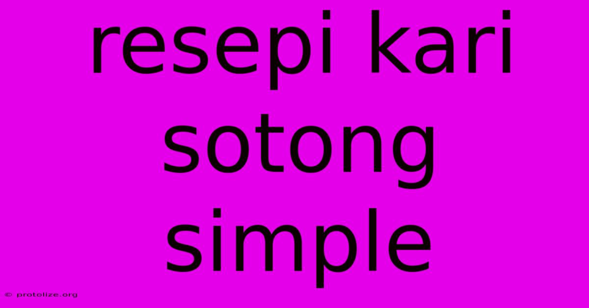 Resepi Kari Sotong Simple