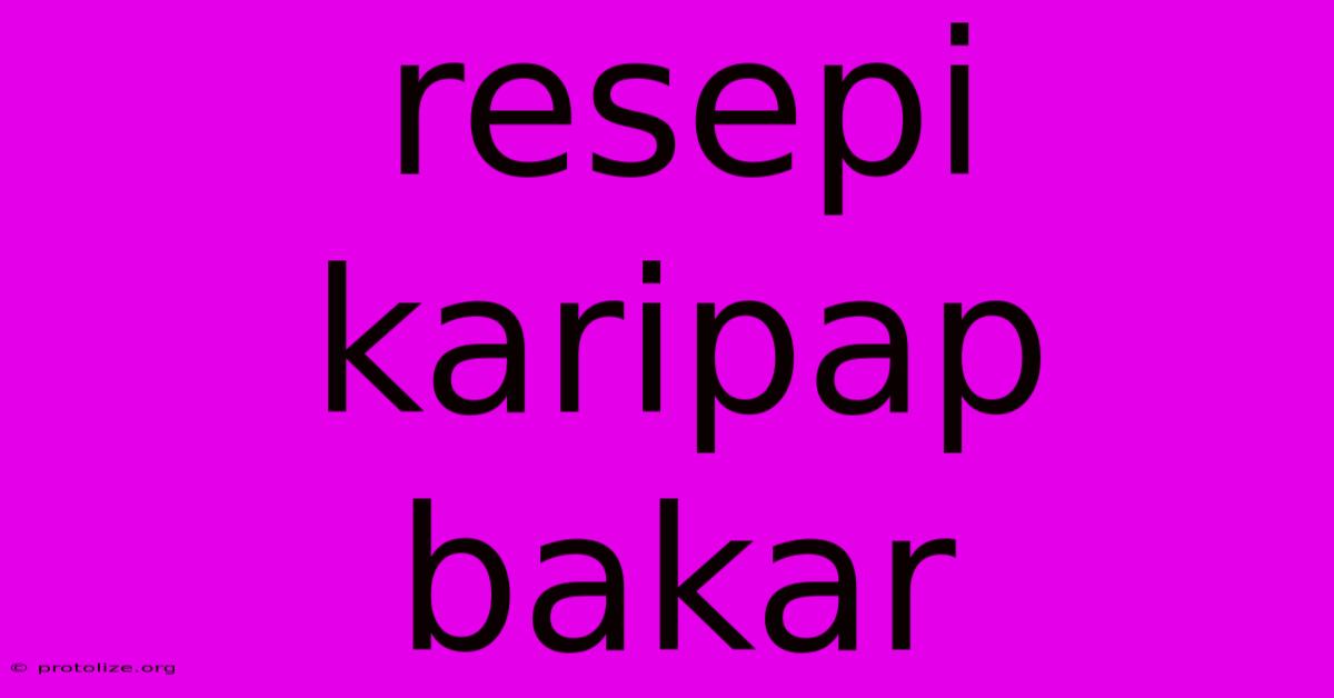 Resepi Karipap Bakar