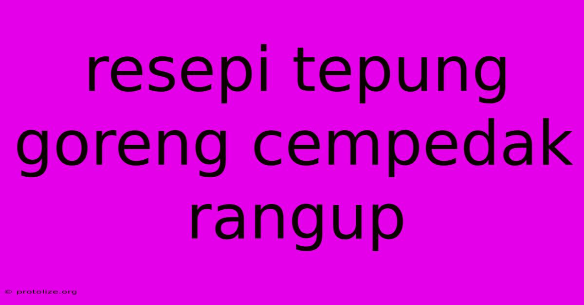 Resepi Tepung Goreng Cempedak Rangup