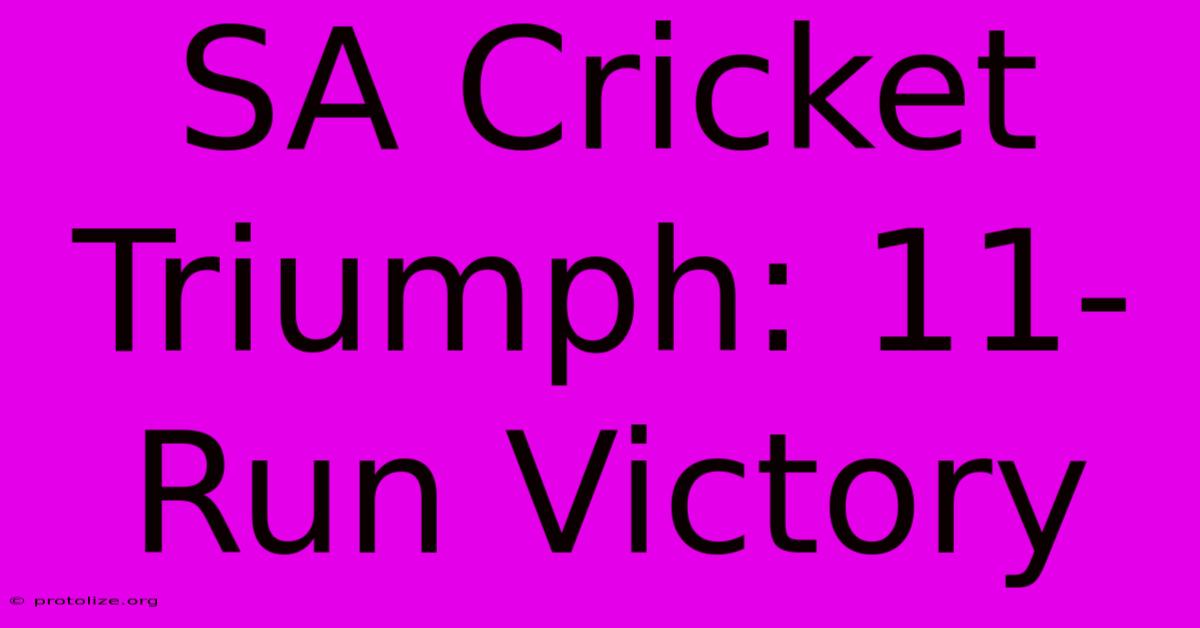 SA Cricket Triumph: 11-Run Victory SA Cricket Triumph: 11-Run Victory