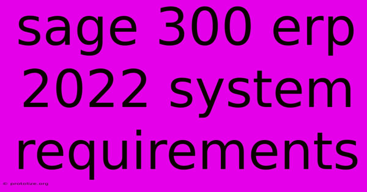 Sage 300 Erp 2022 System Requirements Sage 300 Erp 2022 System Requirements
