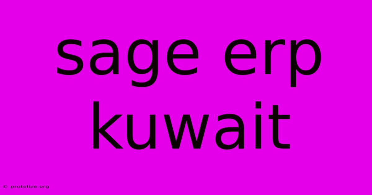 Sage Erp Kuwait