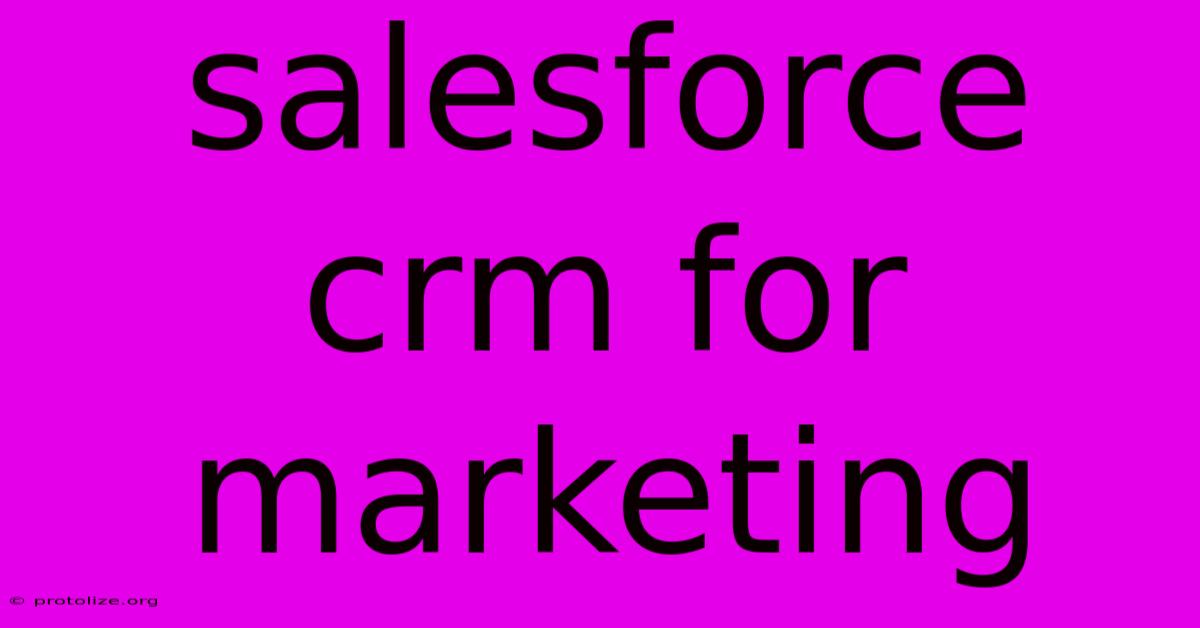 Salesforce Crm For Marketing