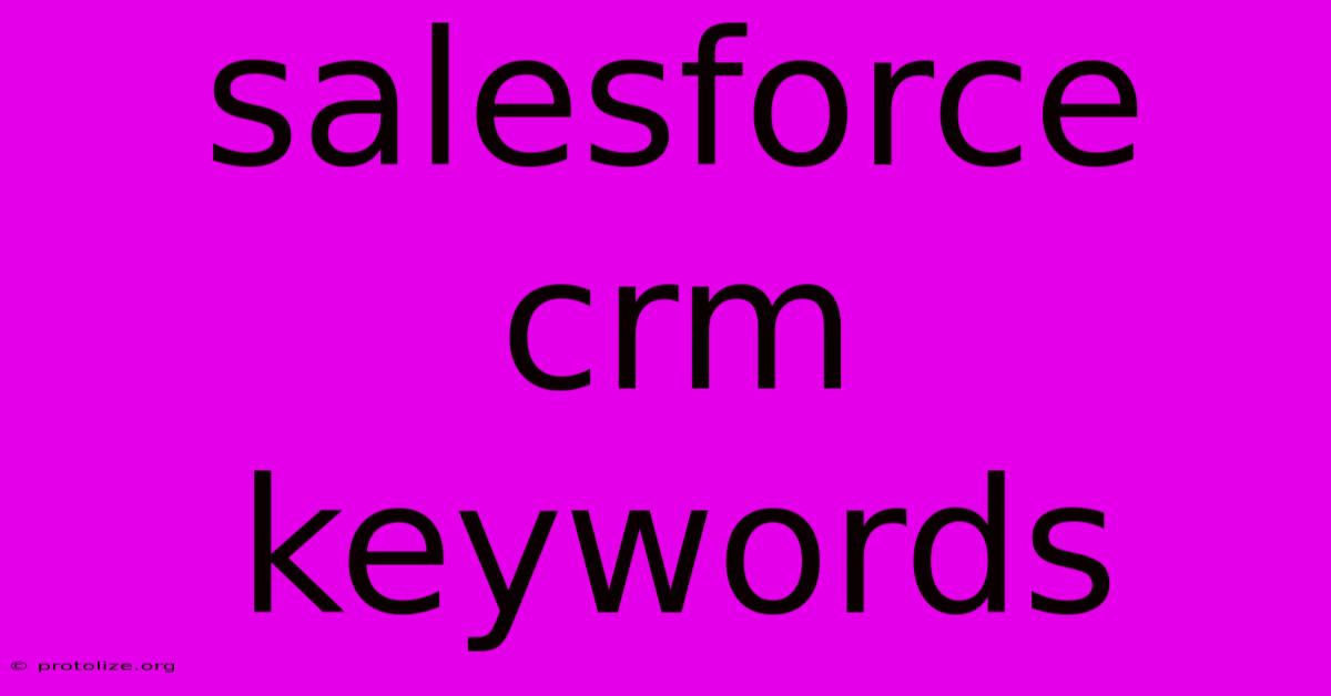 Salesforce Crm Keywords