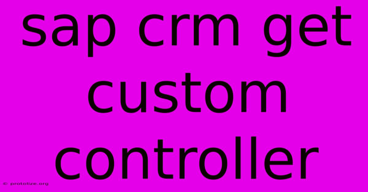 Sap Crm Get Custom Controller