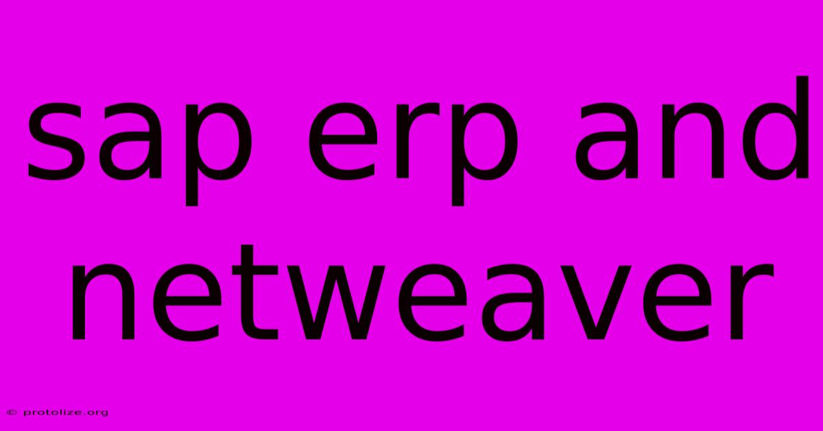Sap Erp And Netweaver
