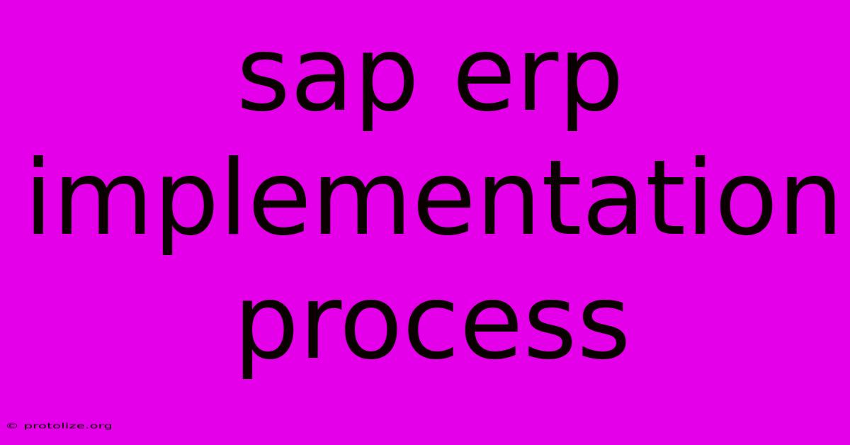 Sap Erp Implementation Process